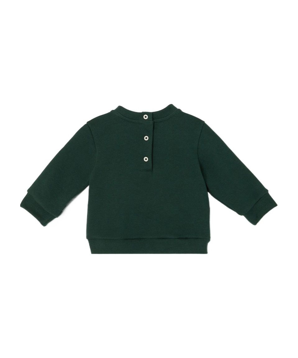 Fendi Forest Green Cotton Baby Sweatshirt With Multicolor Print In Green