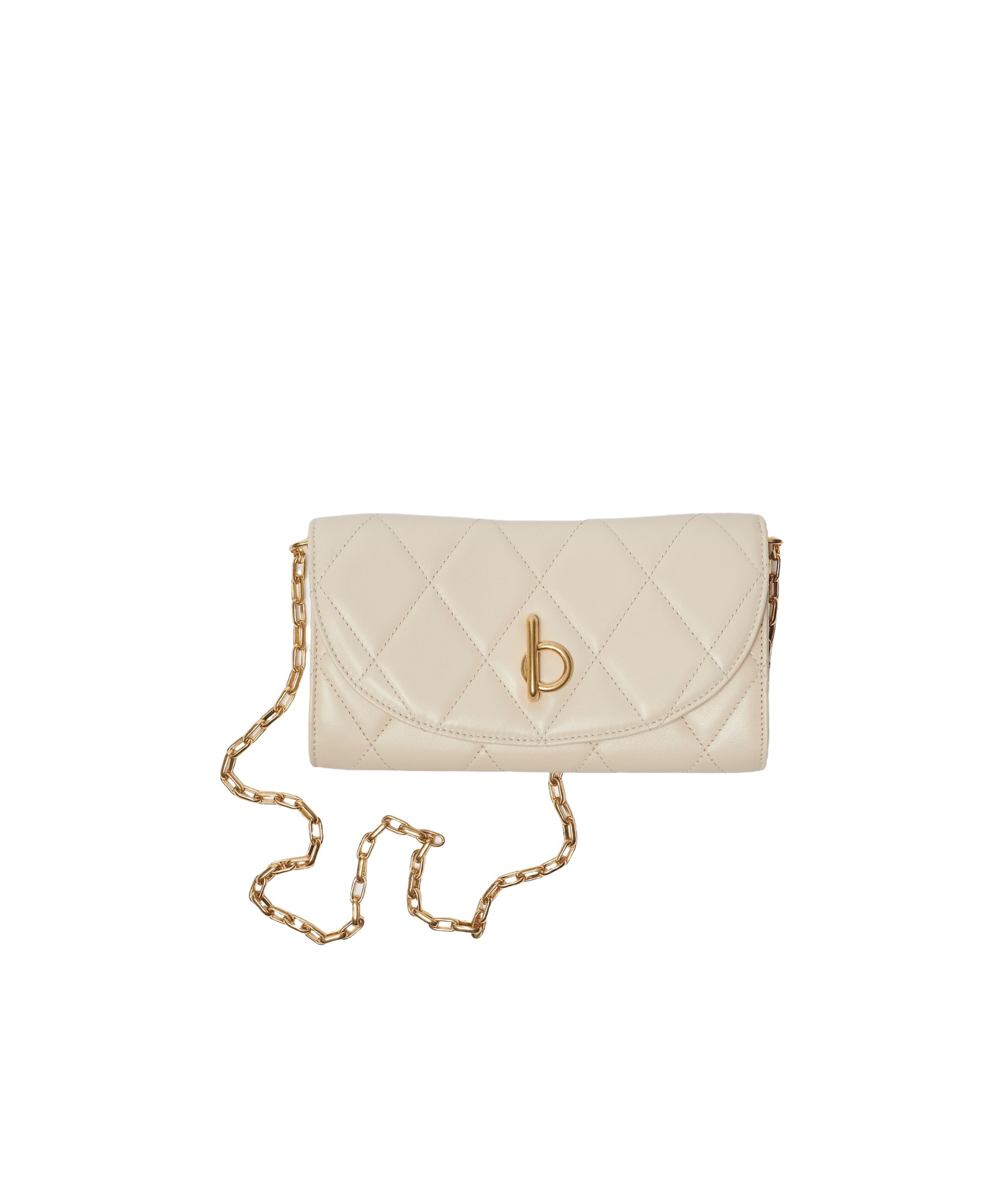 Burberry Rocking Horse Chain Strap Wallet In Nude