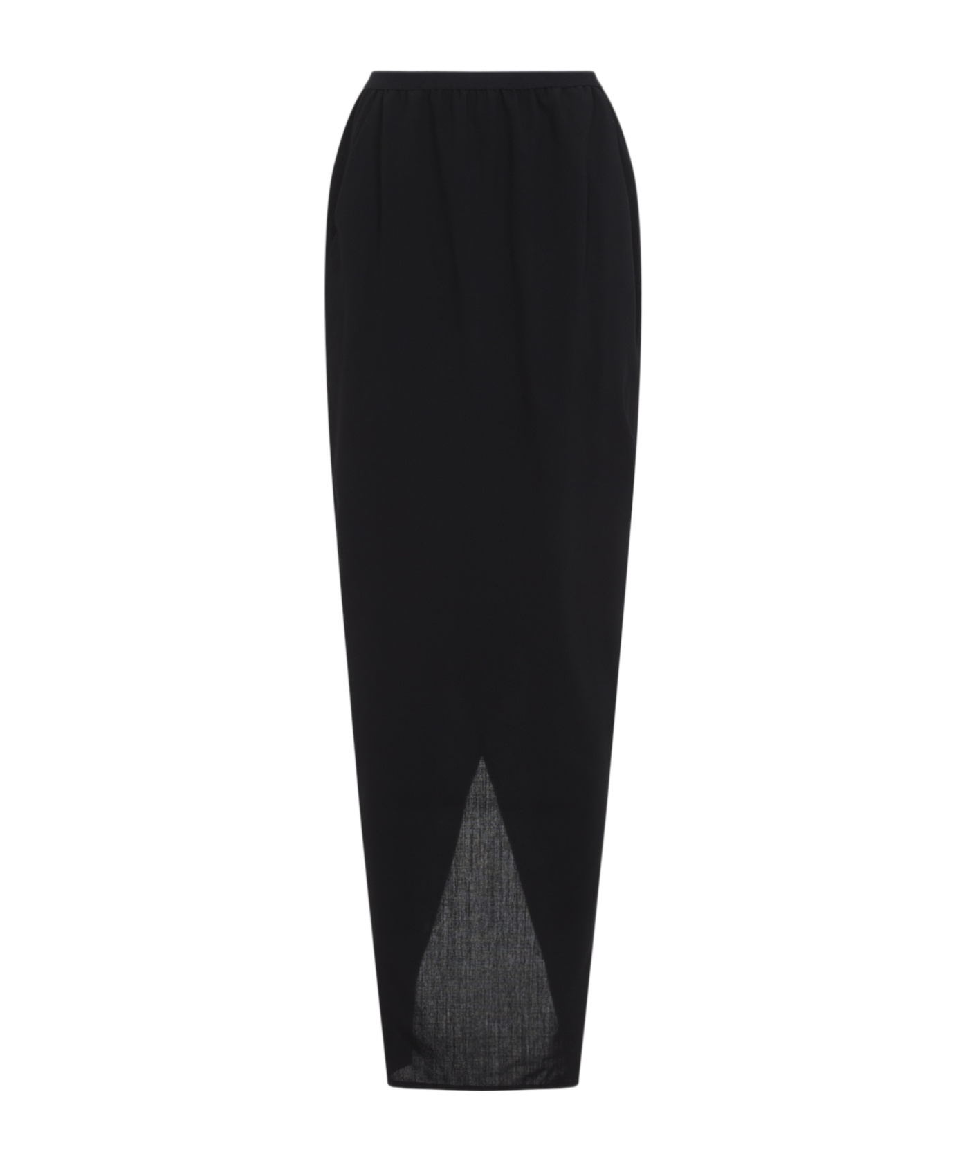 Rick Owens Soft Pillar Asymmetric Wrap Long Skirt In Black