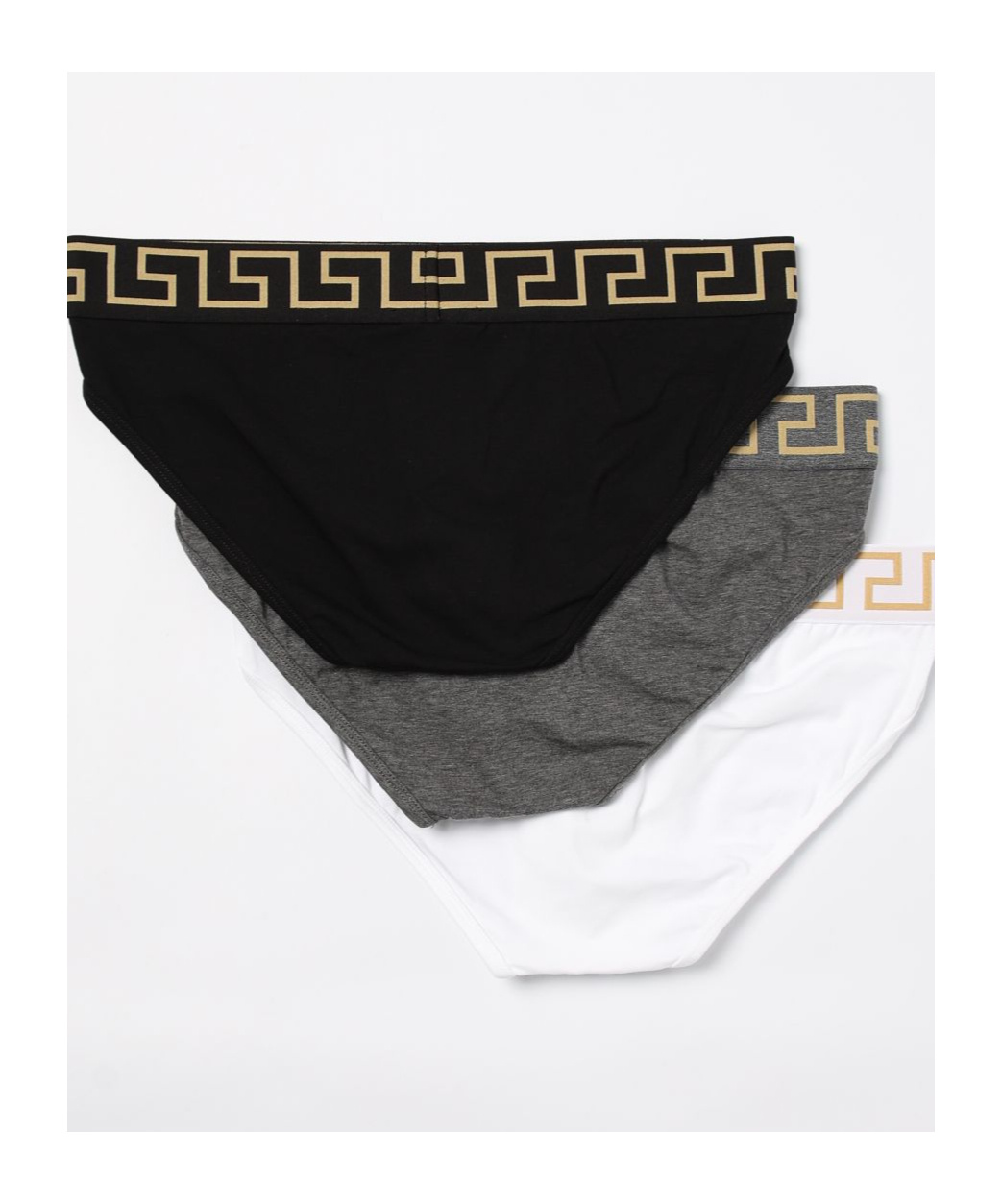 Versace Greca Medusa Head Briefs (set Of Three) In White