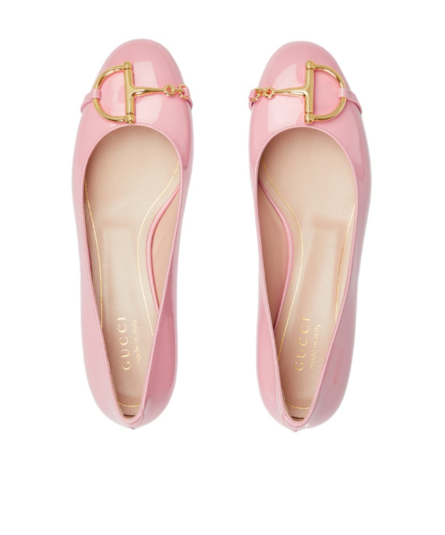 Gucci Women's Ballet Flat With Half Horsebit In Pink