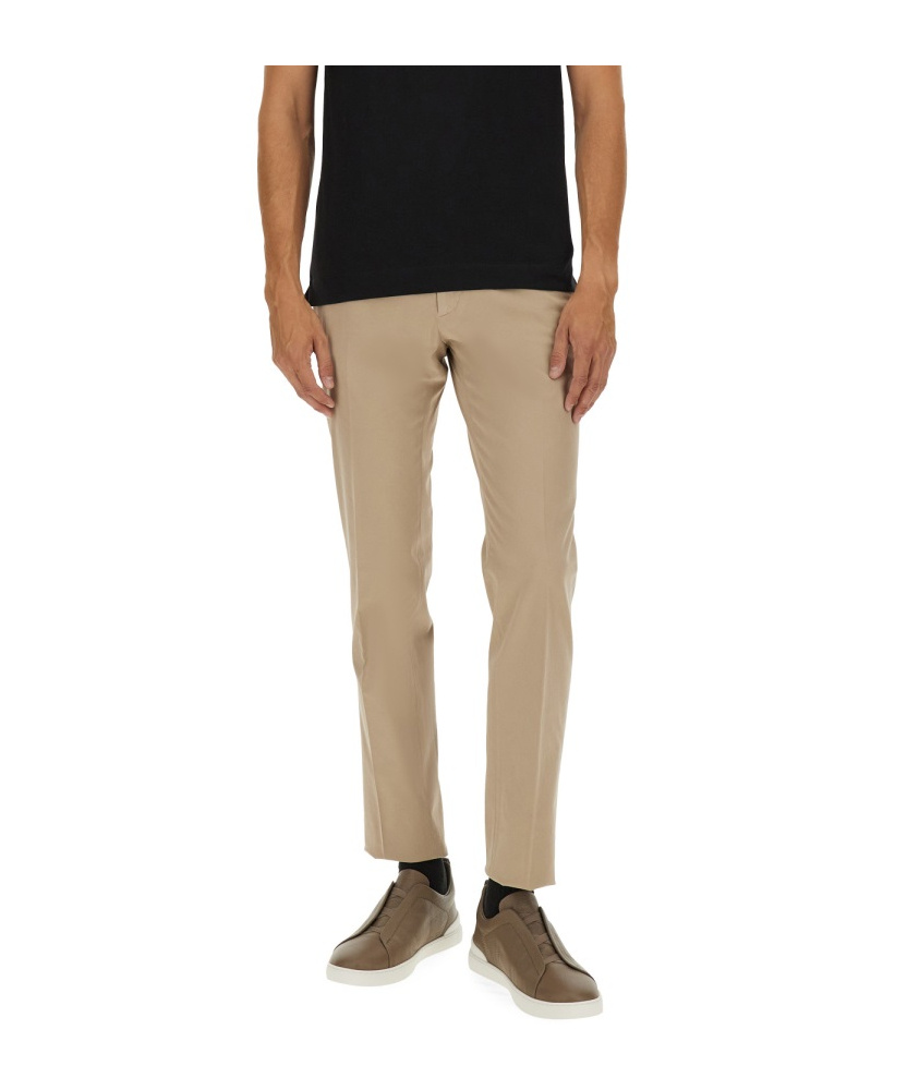 Zegna Belt Loop Casual Pants In Neutral
