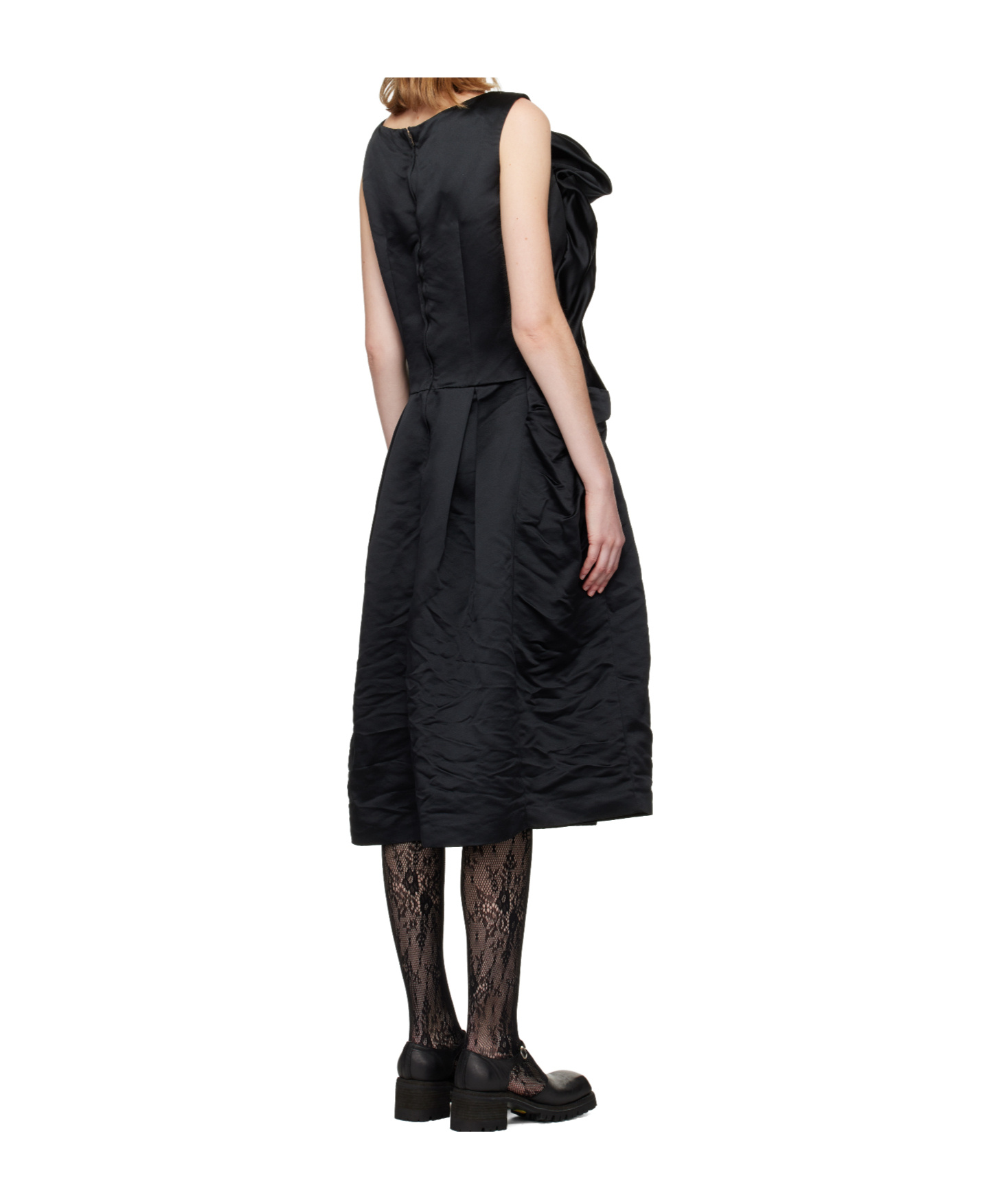 Comme Des Garçons Bow Midi Dress In Black