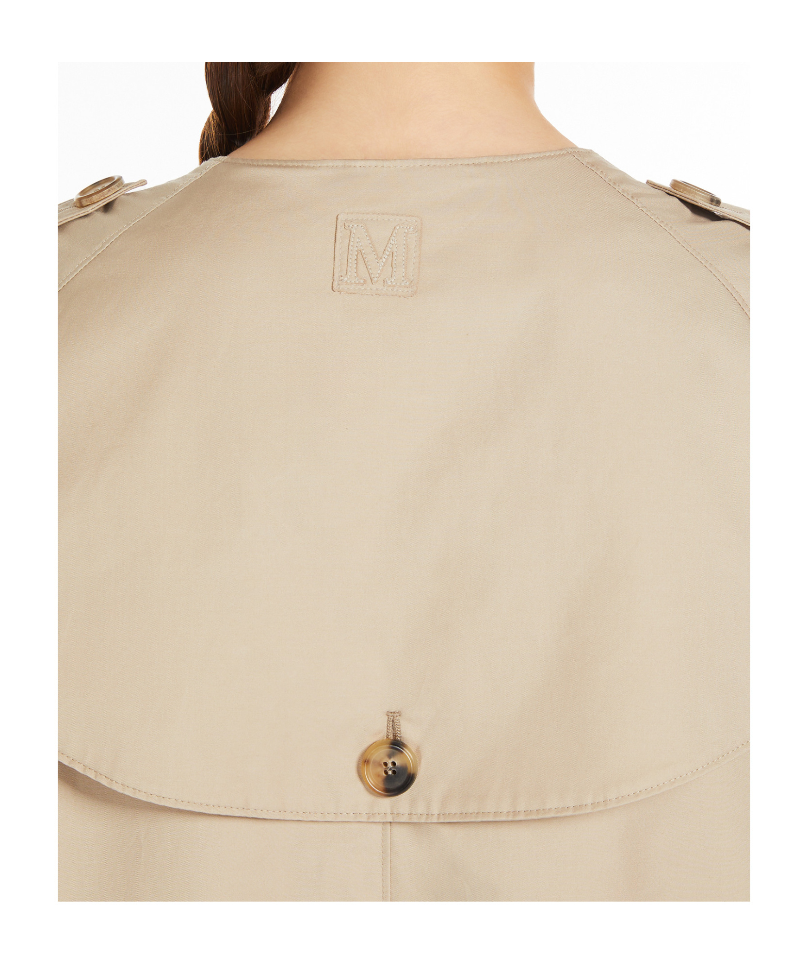 Shop Max Mara Water-repellent Cotton Midi Trench Coat In Nude