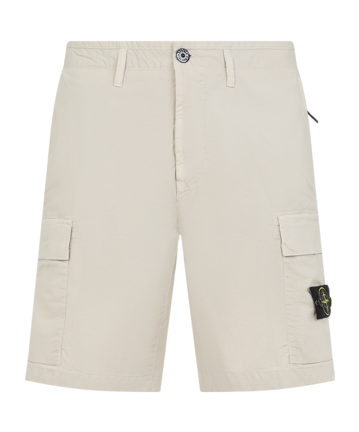 Stone Island Logo Patch Cargo Shorts In Nude