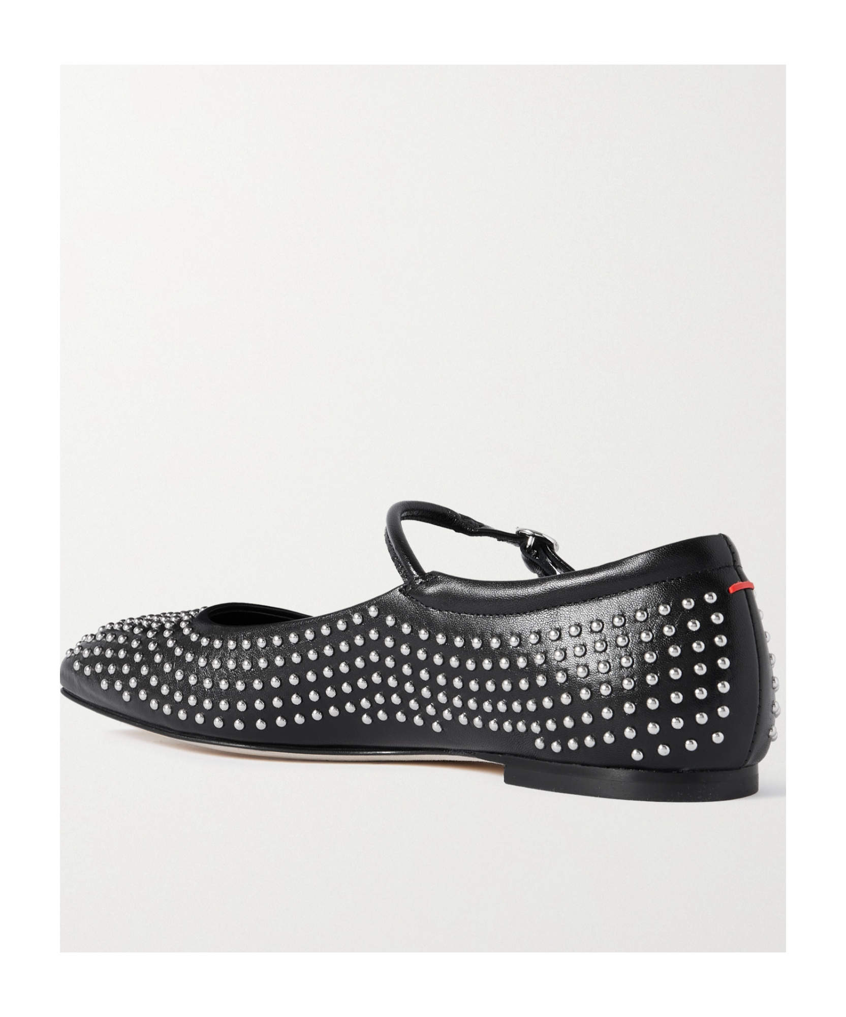 Aeyde Uma Studded Leather Mary Jane Ballet Flats In Black