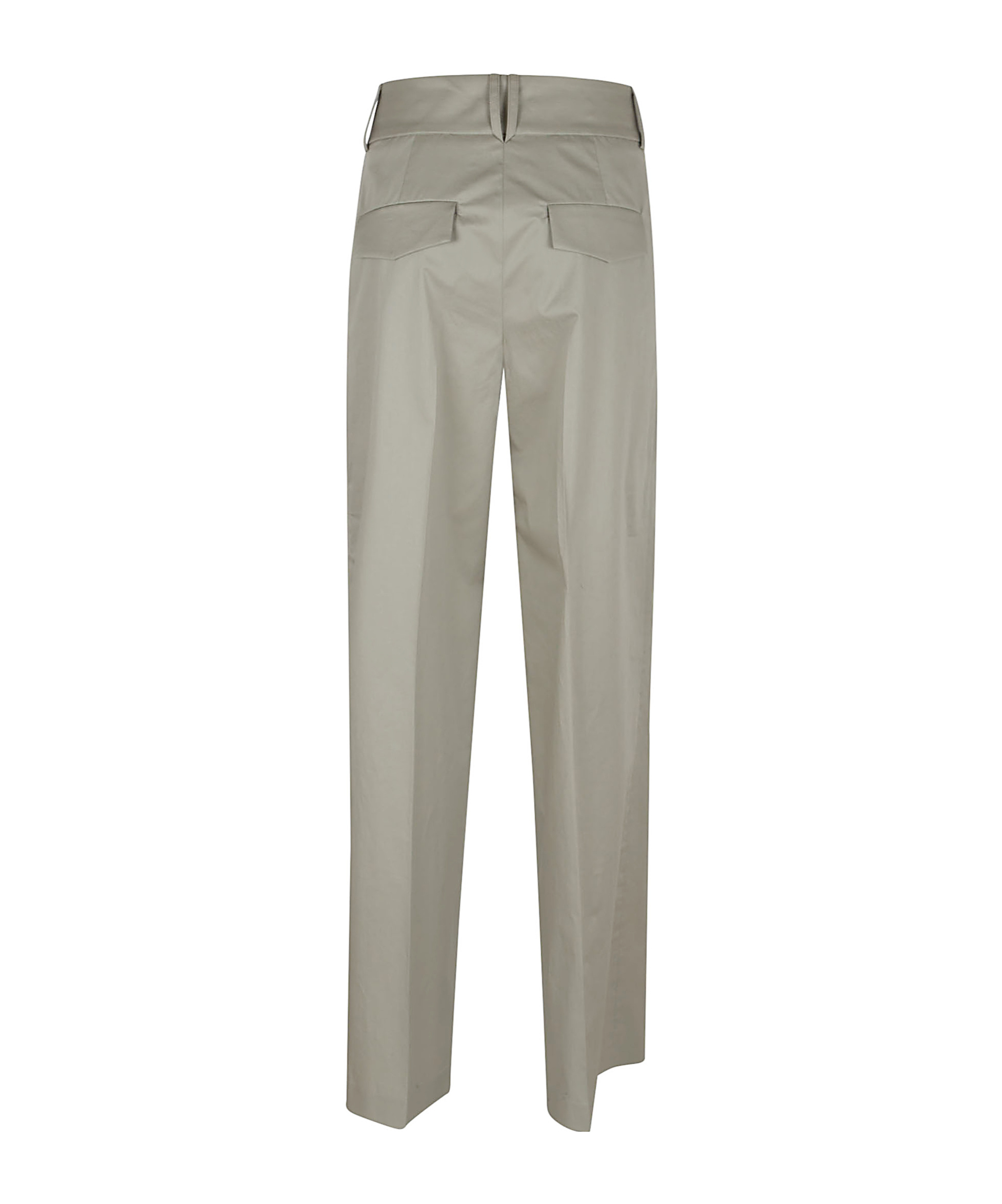 Peserico High-waisted Tailored Cotton Trousers In Gray