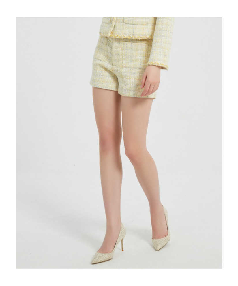 Marissa Chiara Belt Loop Shorts In Yellow