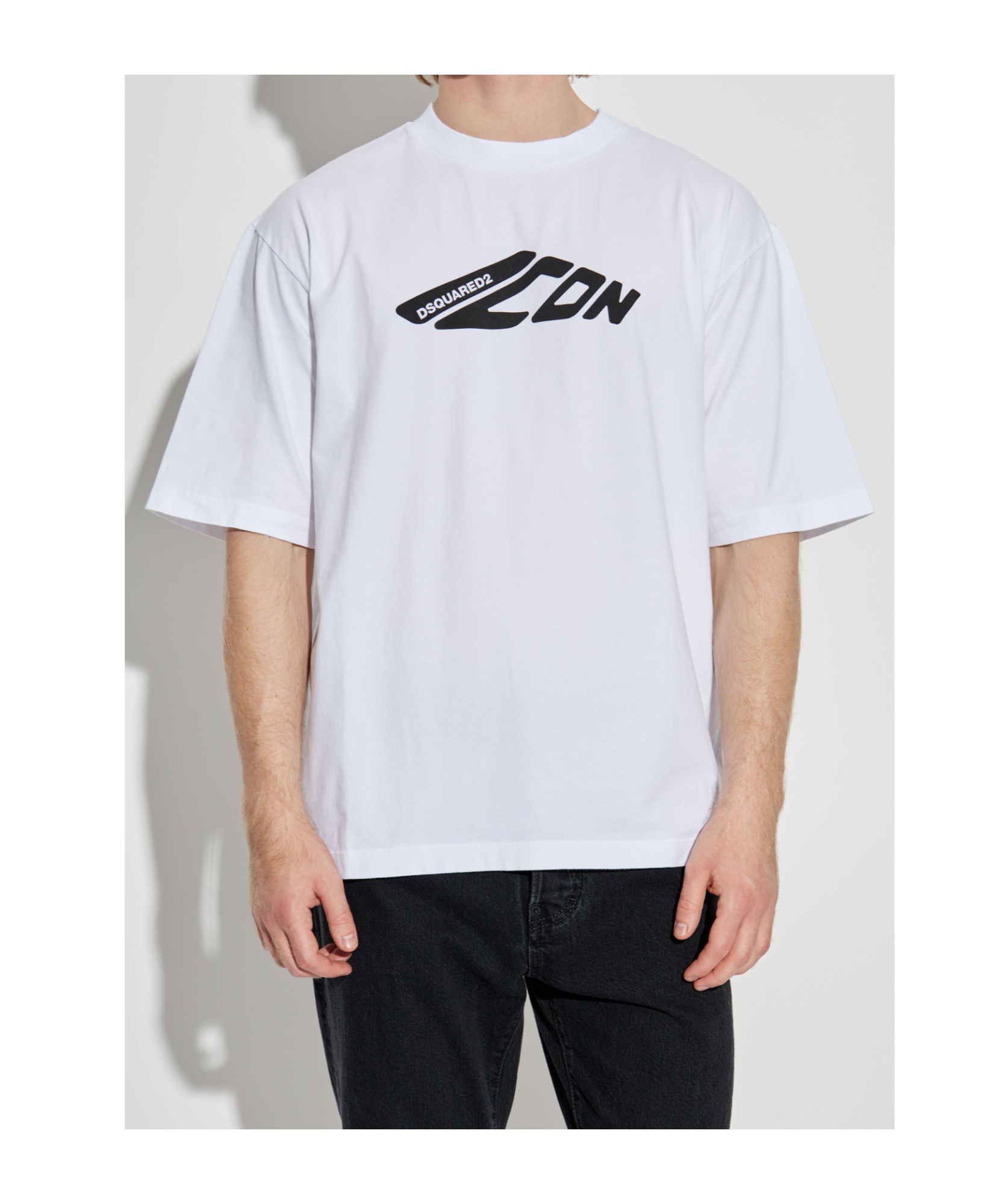 Dsquared2 Cotton Crew Neck T-shirt With Short Sleeves In Regular Fit In White