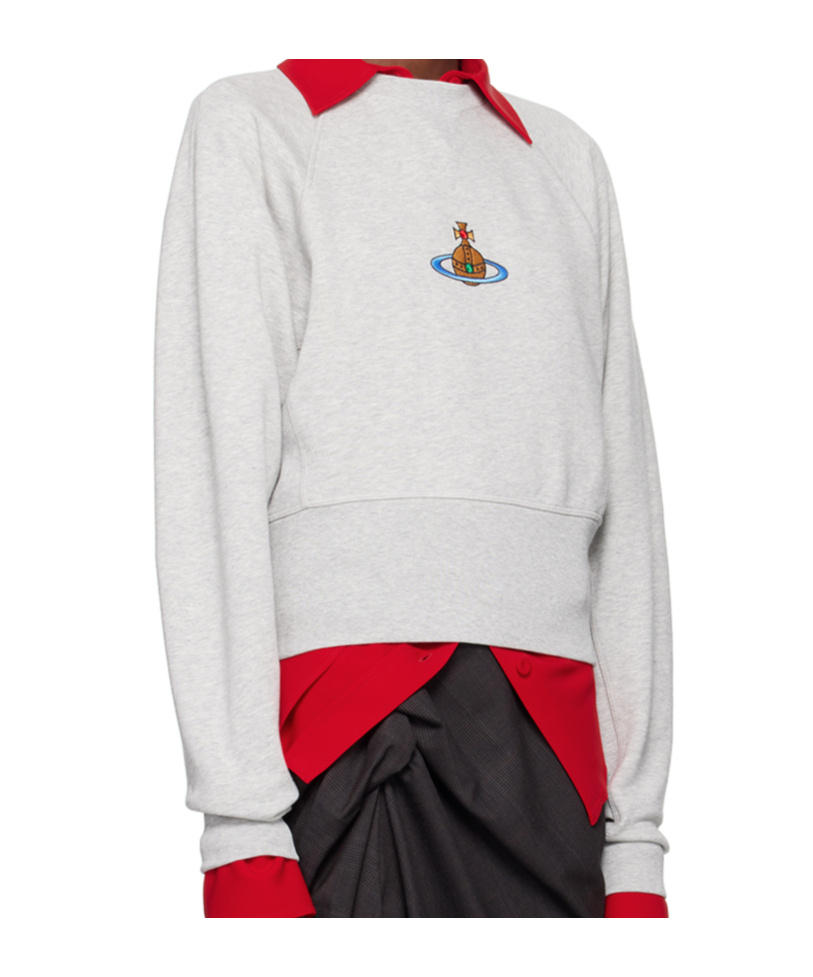 Shop Vivienne Westwood Orb-embroidered Sweatshirt In White