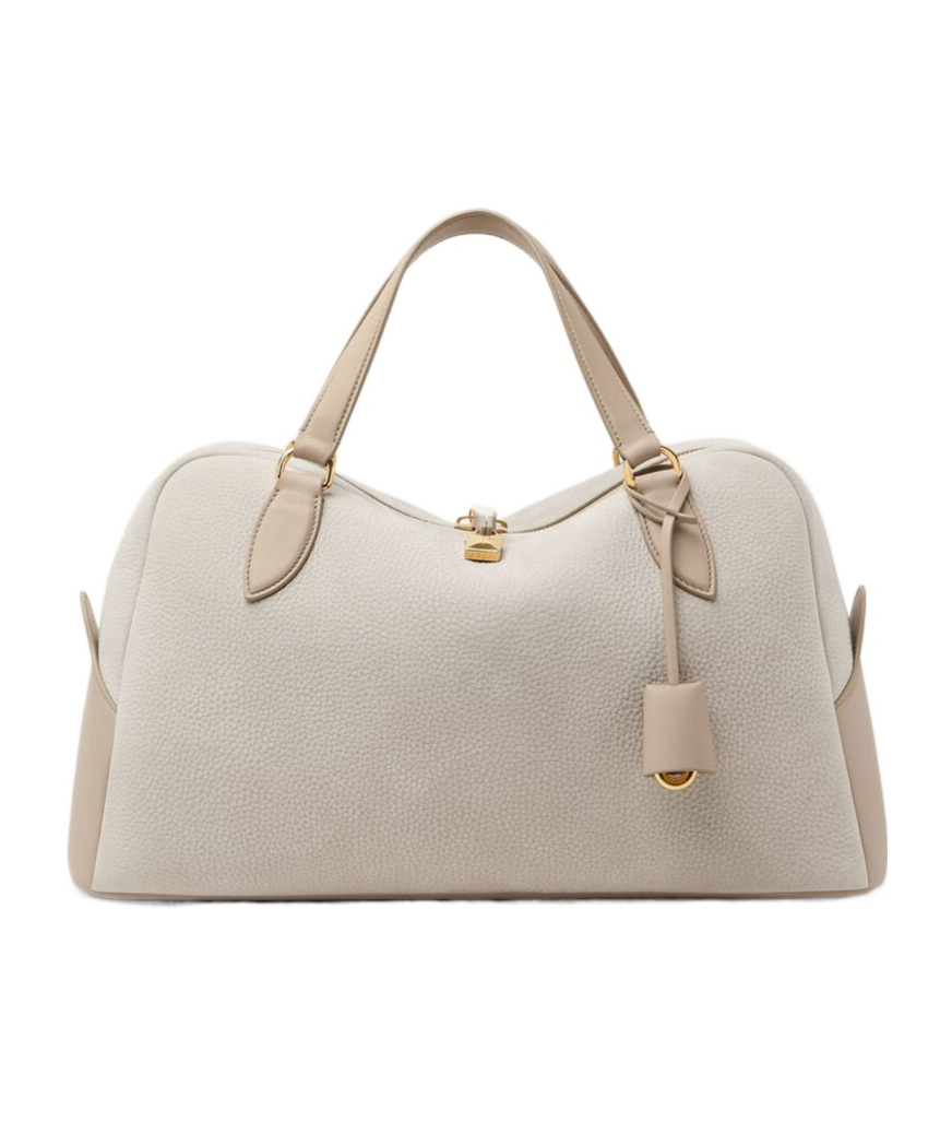 Loro Piana Needle Medium Tote In Almond/sun Gold