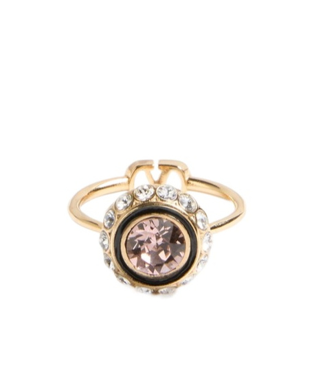 Valentino Vlogo Ring Mit Kristallen In Gold