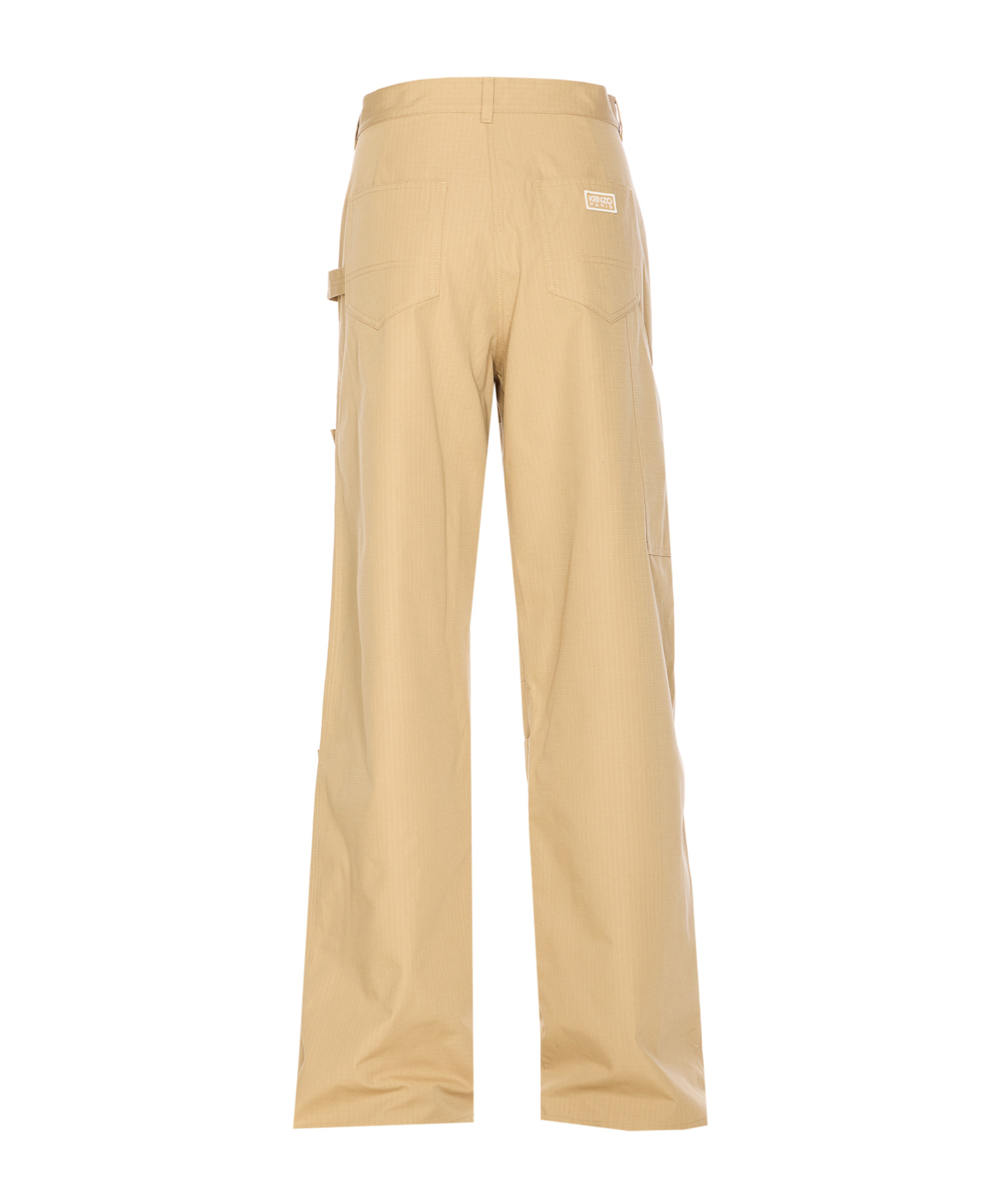 Kenzo Hight Waist Wide-leg Trousers In Nude