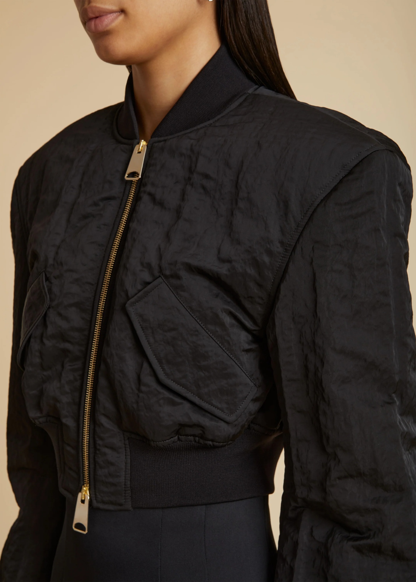 Khaite Reggie Cropped Jacket In Black
