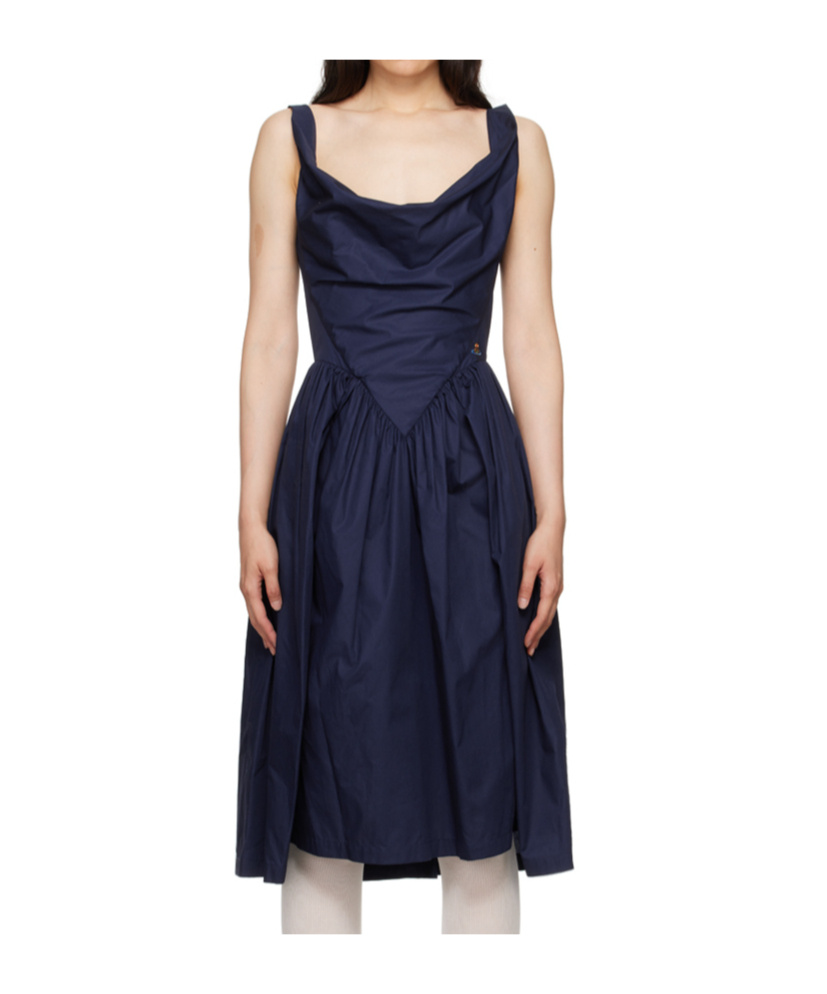 Vivienne Westwood Navy Sunday Midi Dress In Black
