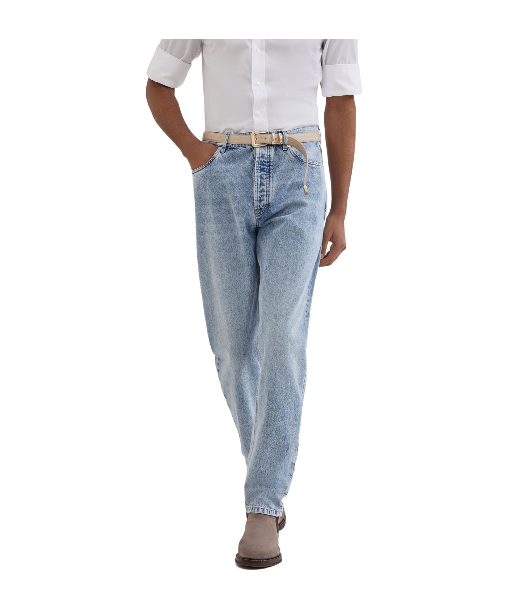 Brunello Cucinelli Logo-patch Jeans In Multi