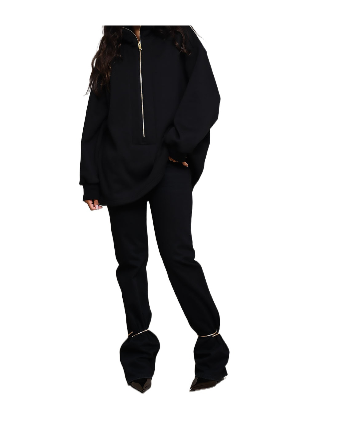 Darkpark Oversize Zipper Hoodie In Black