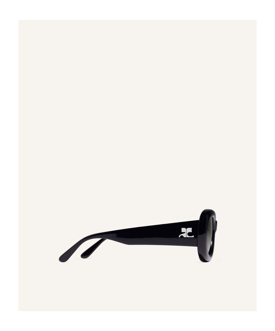 Shop Courrèges Oval-frame Sunglasses