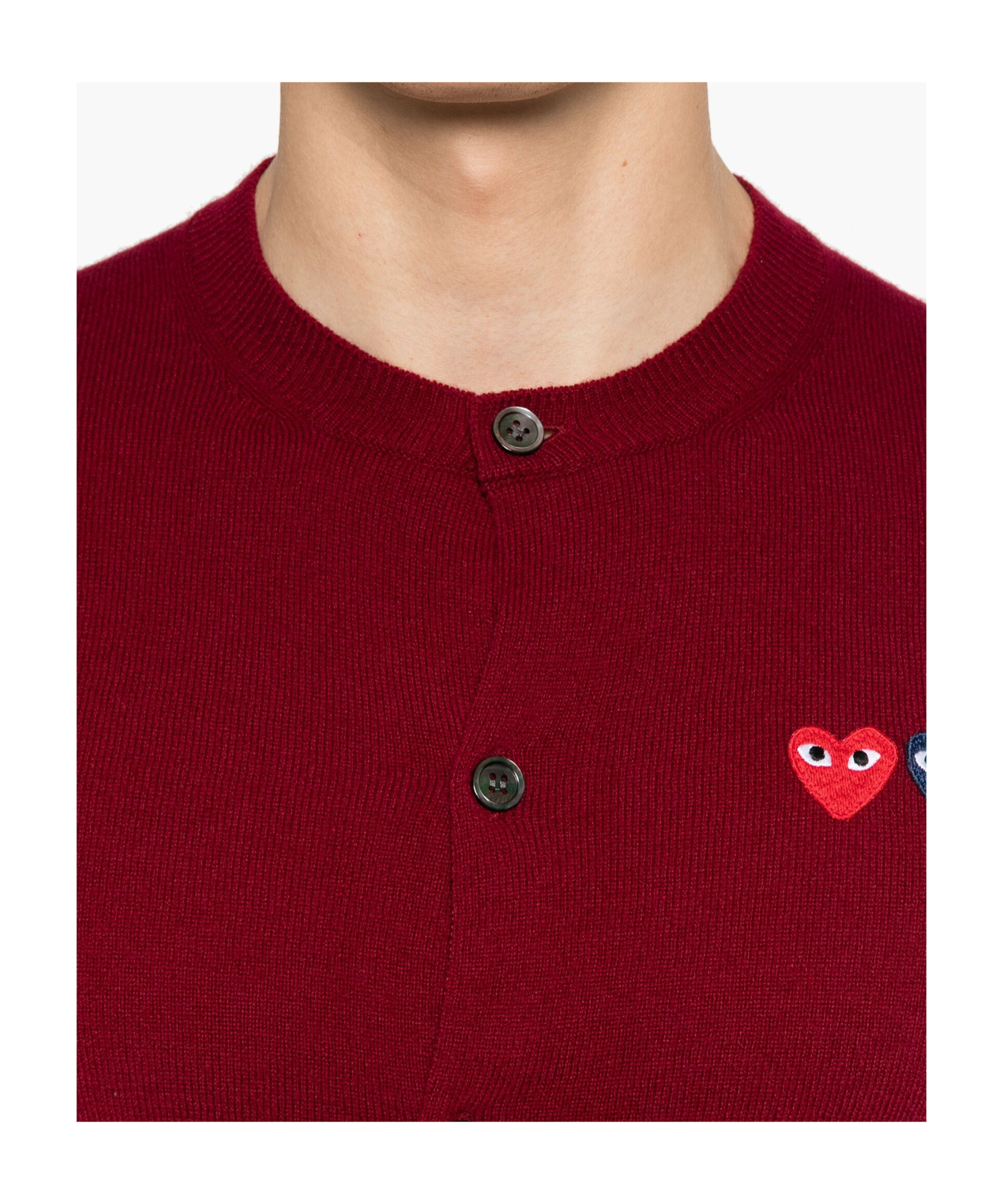 Comme Des Garçons Play Heart-patch Cardigan In Red