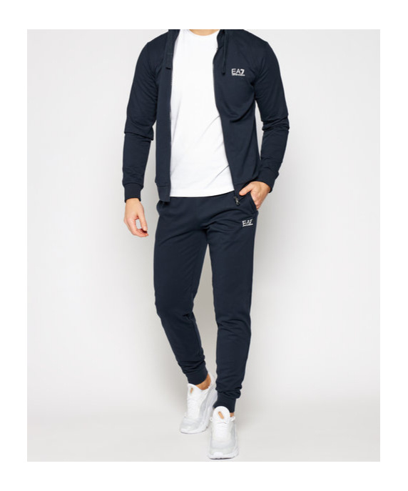 Ea7 Logo-print Track Jacket In Black