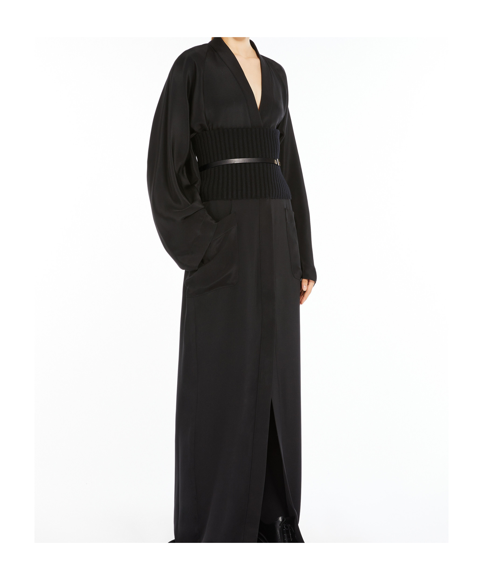 Max Mara Maxi Dress With Unique Cut-out In Black