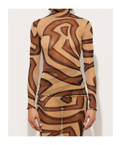 Pucci Labirinto Print Tulle Top In Multi