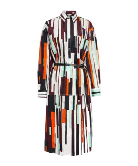 Plan C Printed Shirt Dress In Multi