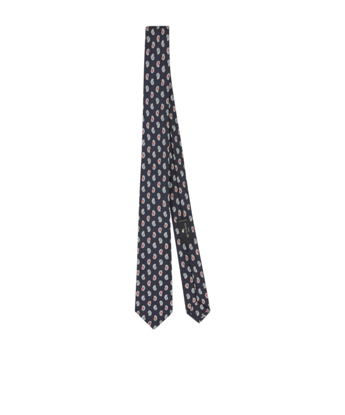 Etro Pointed Tie In Navy Blue/multicolour