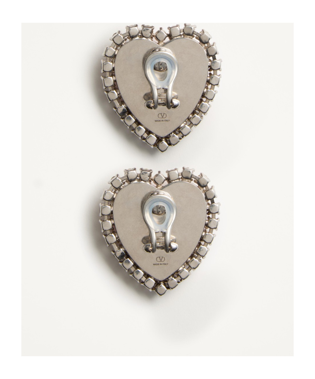 Valentino Coeur Hyperbole Clip-on Earrings In Palladium/pink