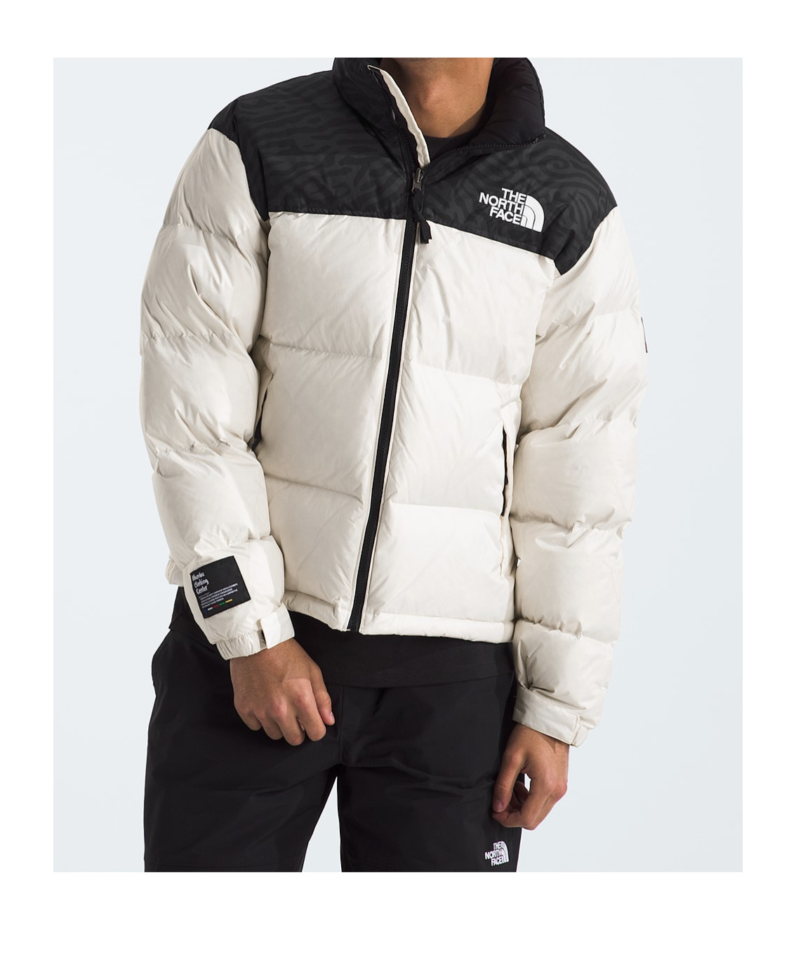Shop The North Face Colourblock Puffer Jacket In White