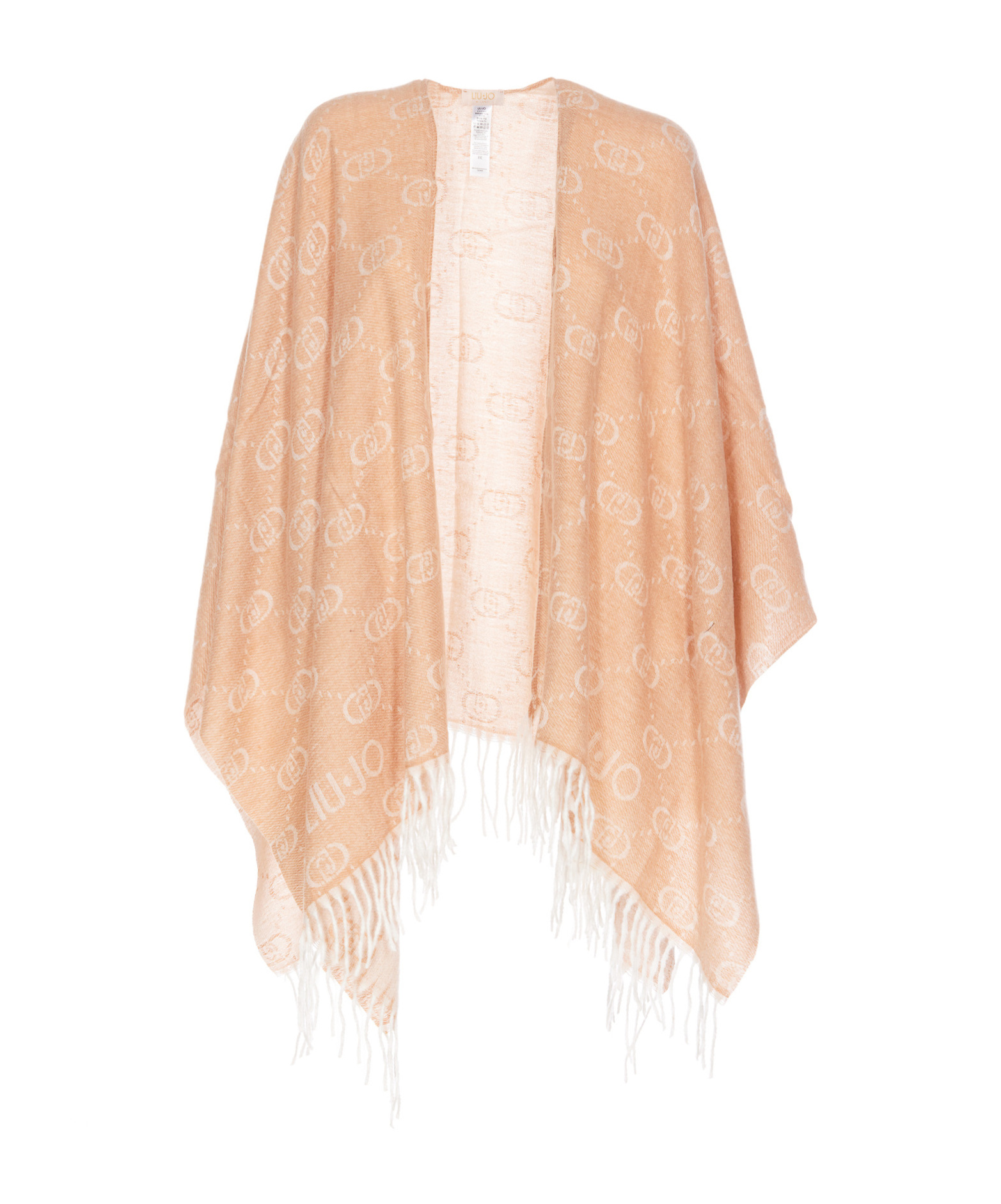 Liu •jo Round-neck Cape In Neutral