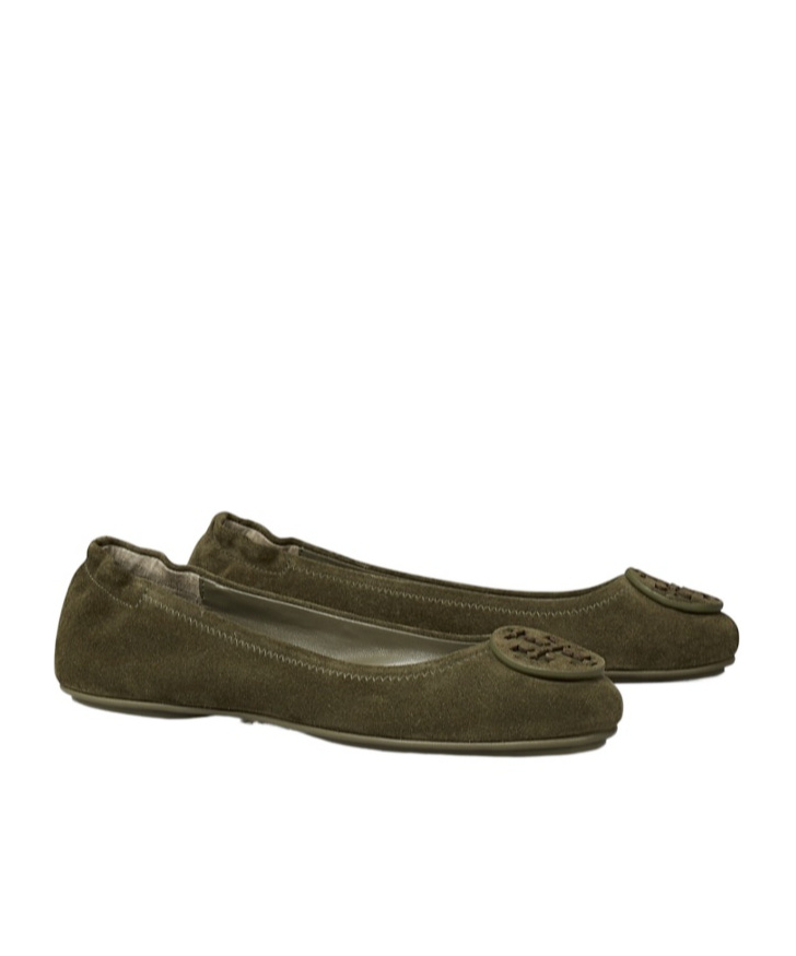 Shop Tory Burch Minnie Ballet Shoes In Green