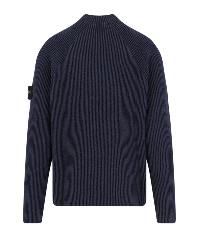 Stone Island Cotton And Virgin Wool Sweater In Blue