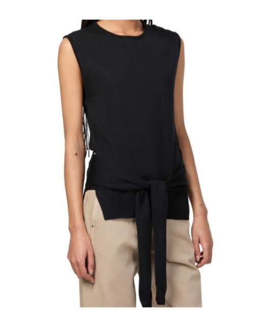Lemaire Trompe L'oeil Sleeveless Sweater In Black