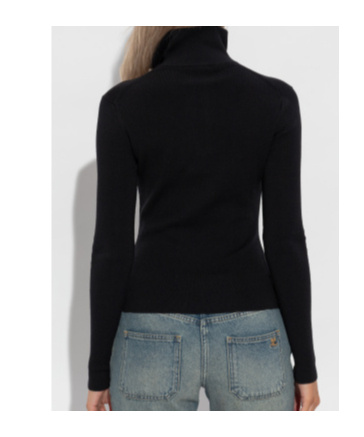 Courrèges Long-sleeved Sweater In Black