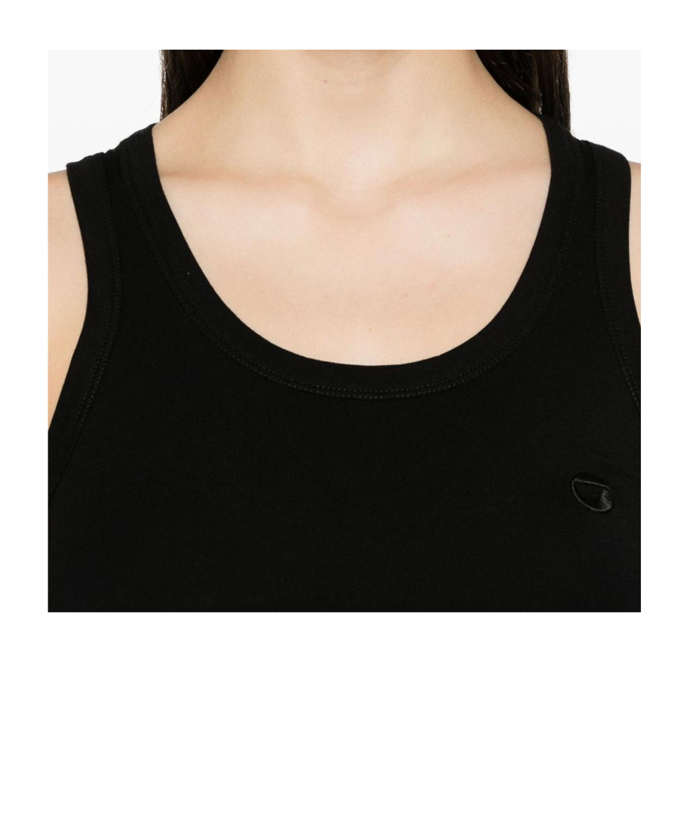 Coperni Round Neck Sleeveless Top With Ribbed Texture In Black