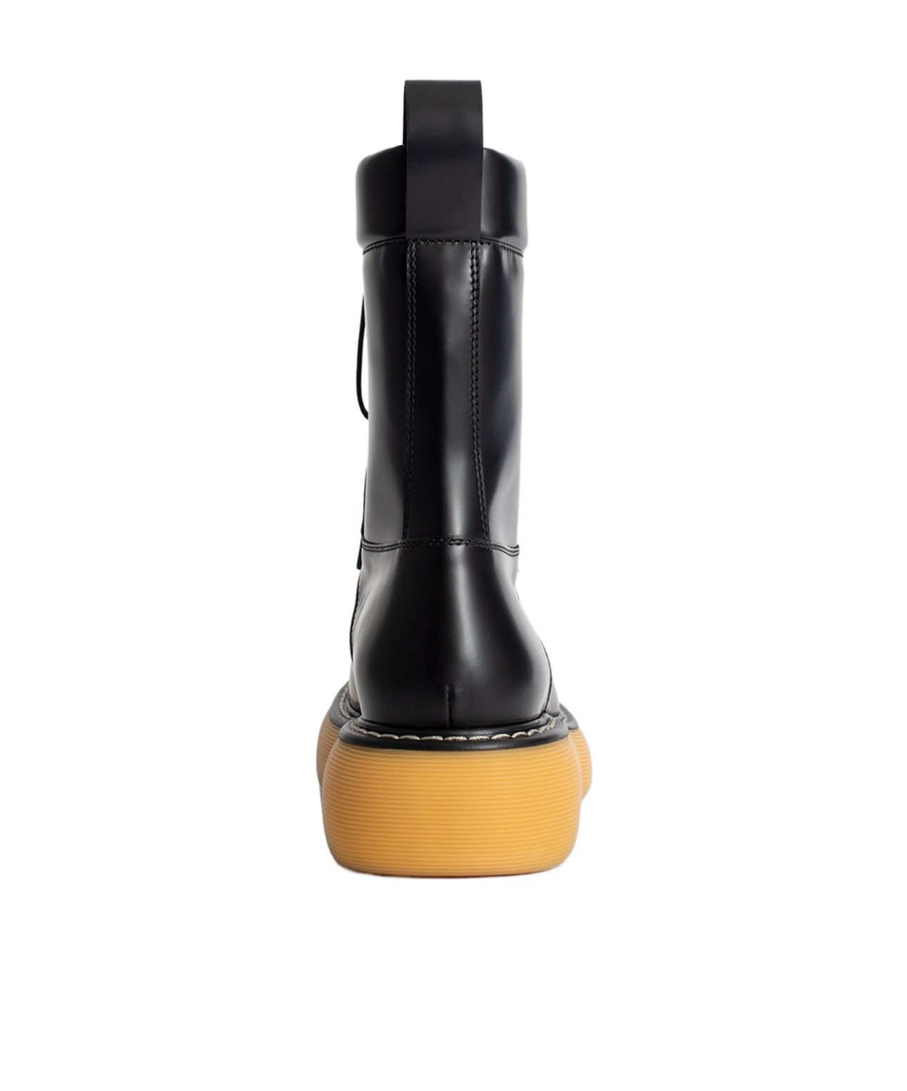 Bottega Veneta 35mm Bounce Brushed Leather Combat Boots In Black