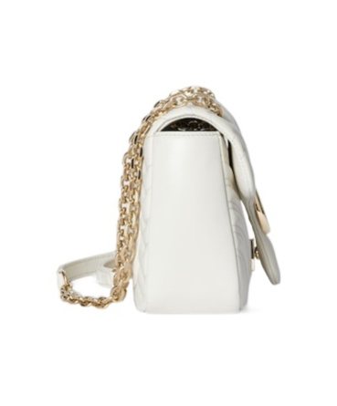 Gucci Gg Marmont Medium Shoulder Bag In White
