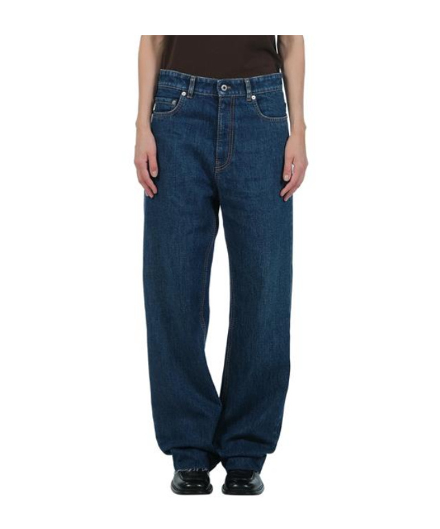 Miu Miu Logo-embroidered Denim Jeans In Blue