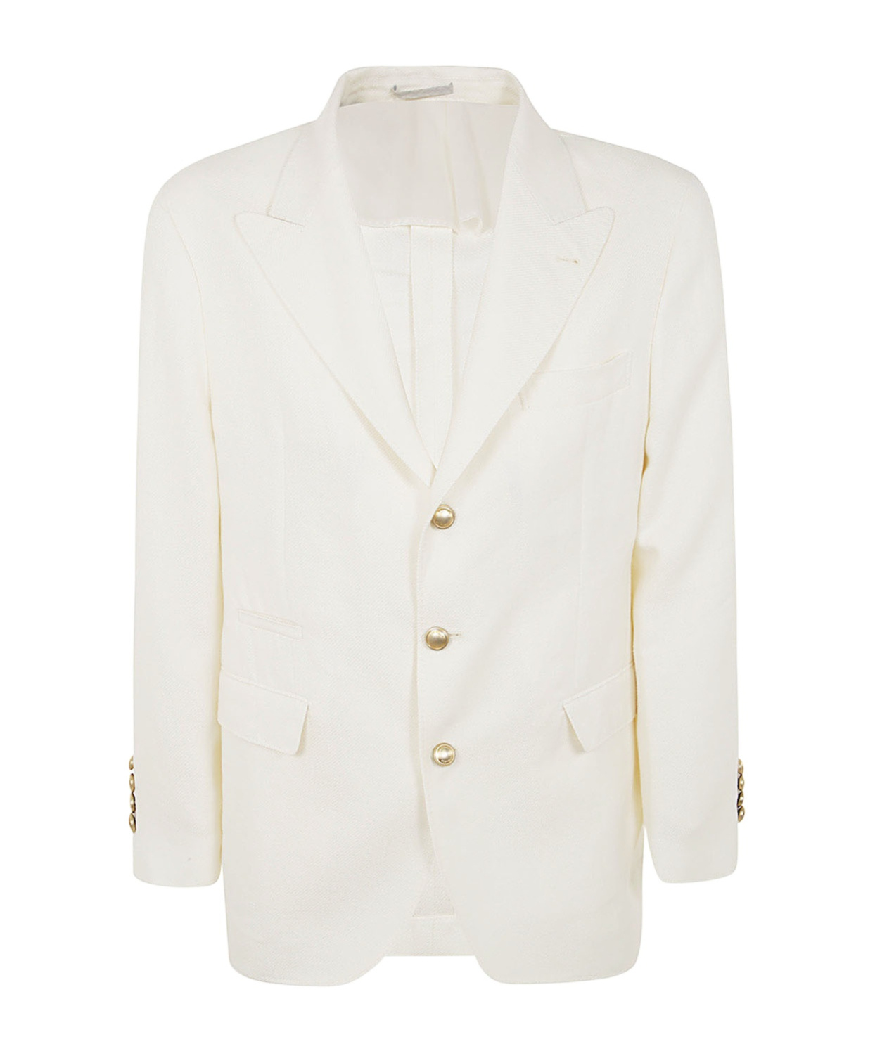 Brunello Cucinelli Single-breasted Twill Blazer In White