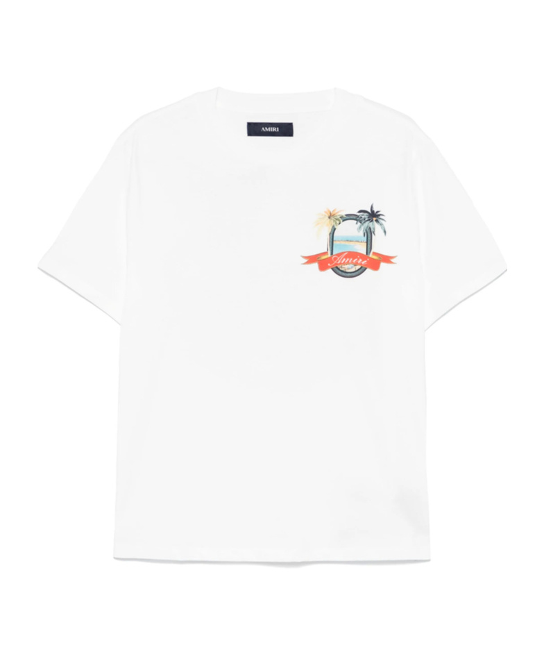 Amiri White Crewneck Printed T-shirt In White