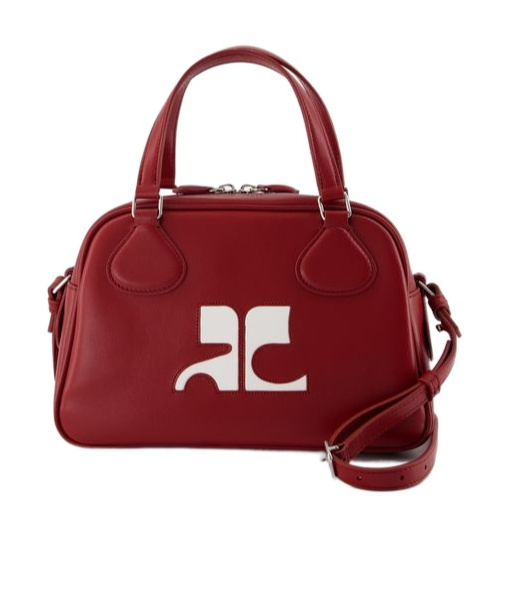 Courrèges Reedition Bowling Leather Bag In Red