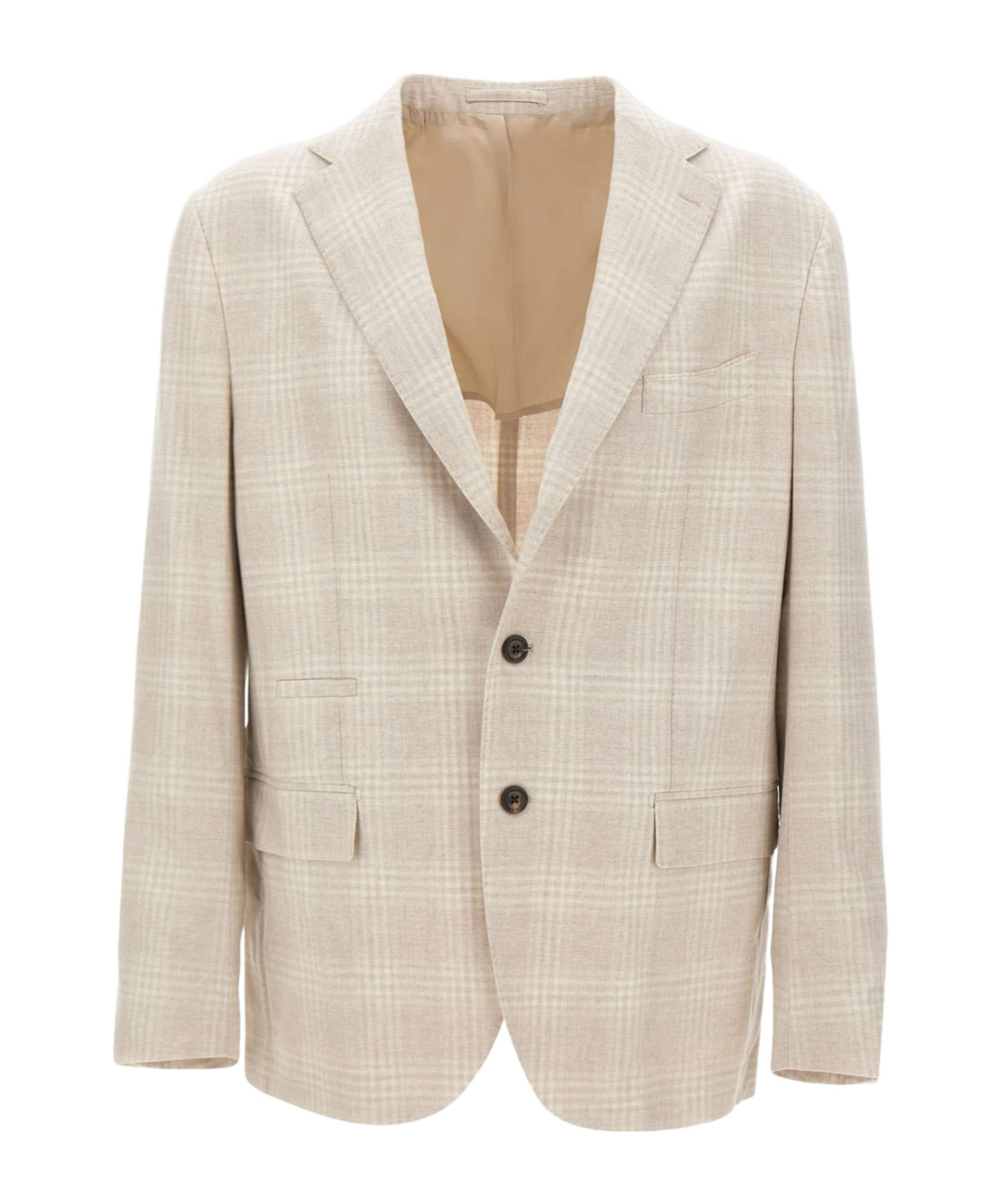 Eleventy Single-breasted Checked Blazer In Neutral
