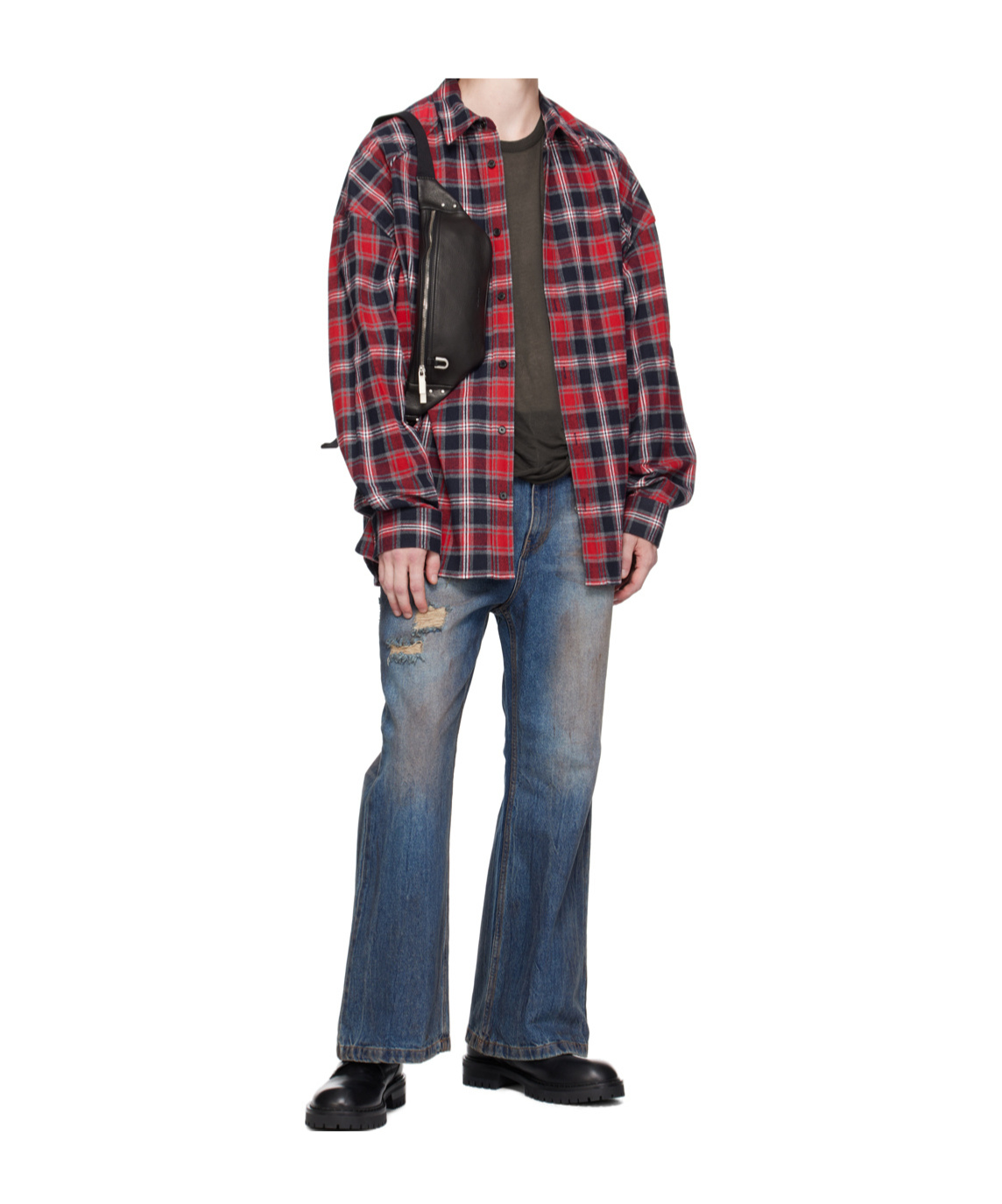 Juunj Oil Washed Bootcut Jeans