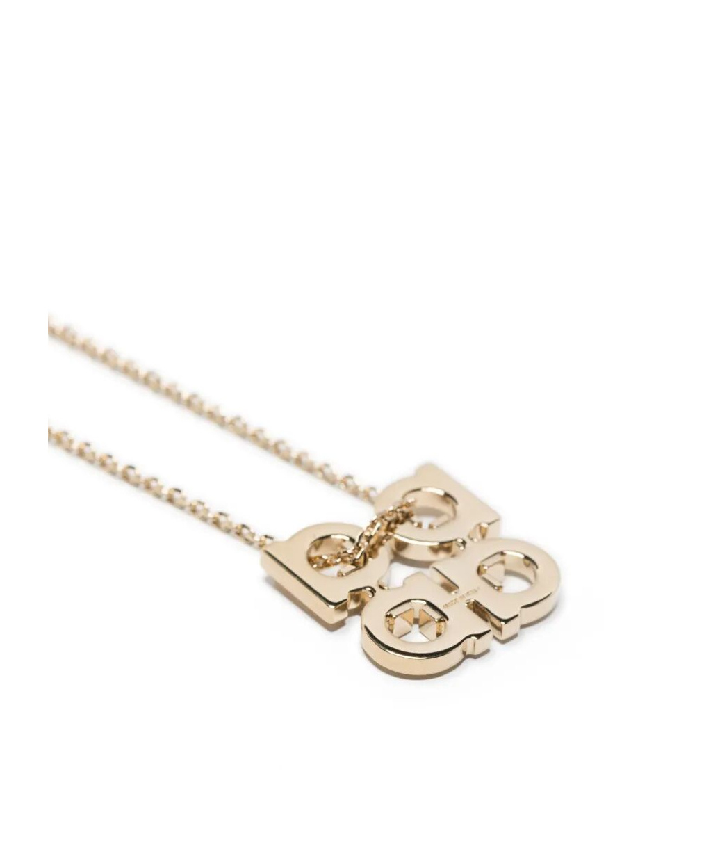 Ferragamo Crystal Embellished Four Gancini Pendant Necklace