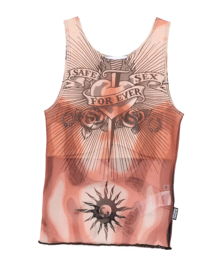 Jean Paul Gaultier Printed Vest In Brown