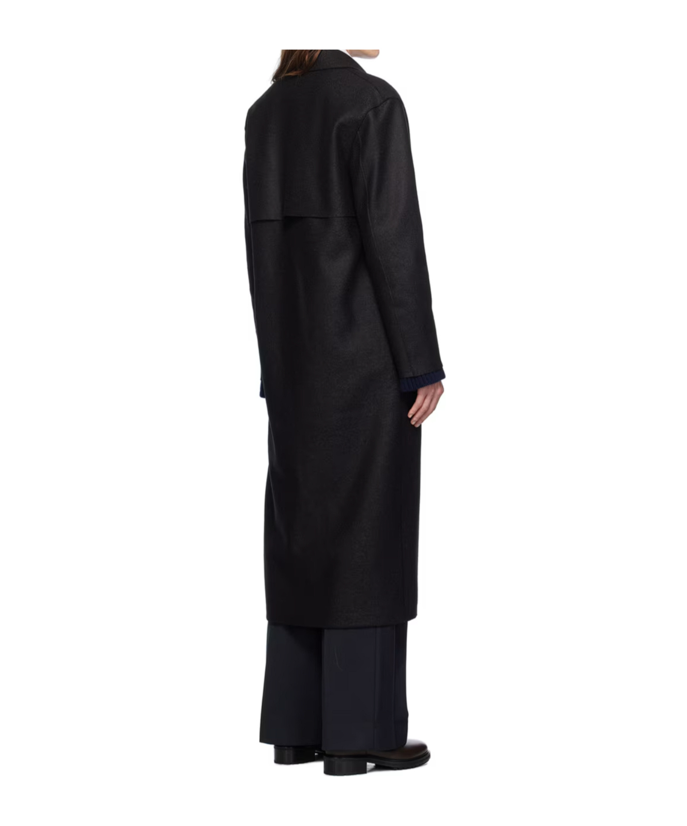 Harris Wharf London Shield Long Coat In Black