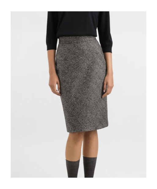 Dolce & Gabbana Herringbone Midi Pencil Skirt In Brown