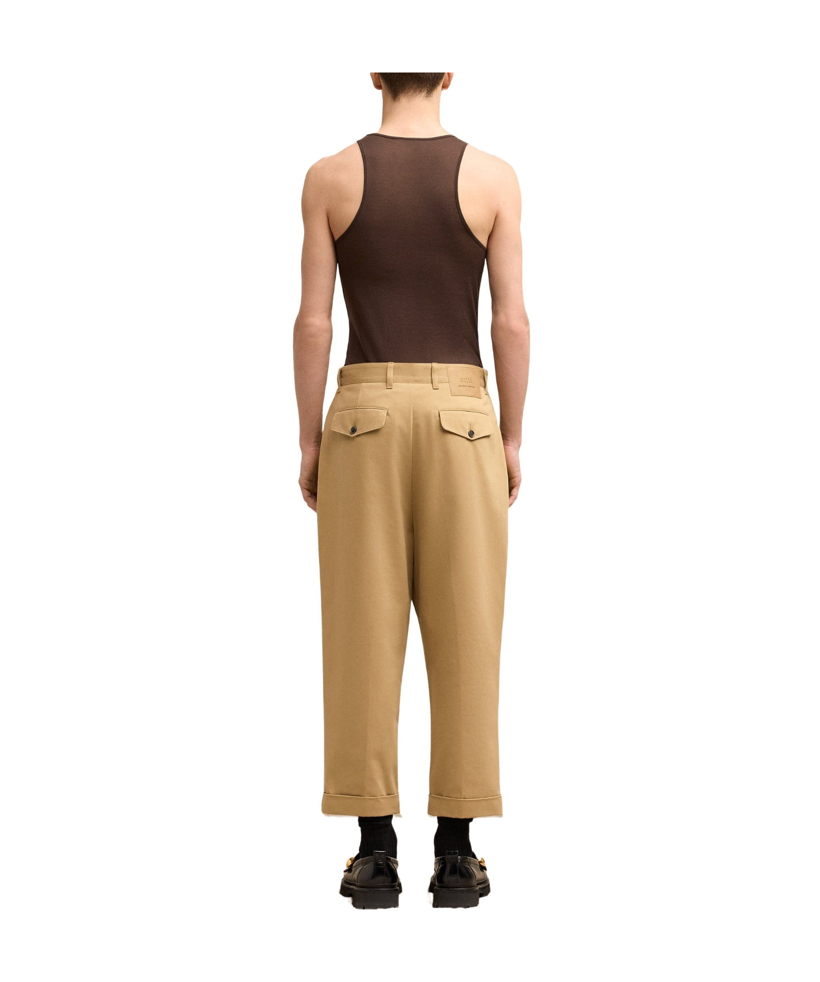 Ami Alexandre Mattiussi Carrot Oversized Trousers Beige In Nude