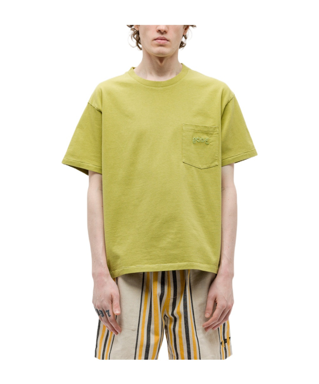 Bode Embroidery Pocket T-shirt In Green